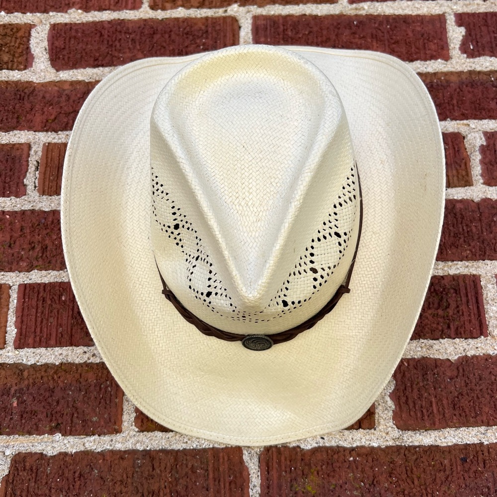 Stetson Cream Colored Hat with Leather Hand Band size XL